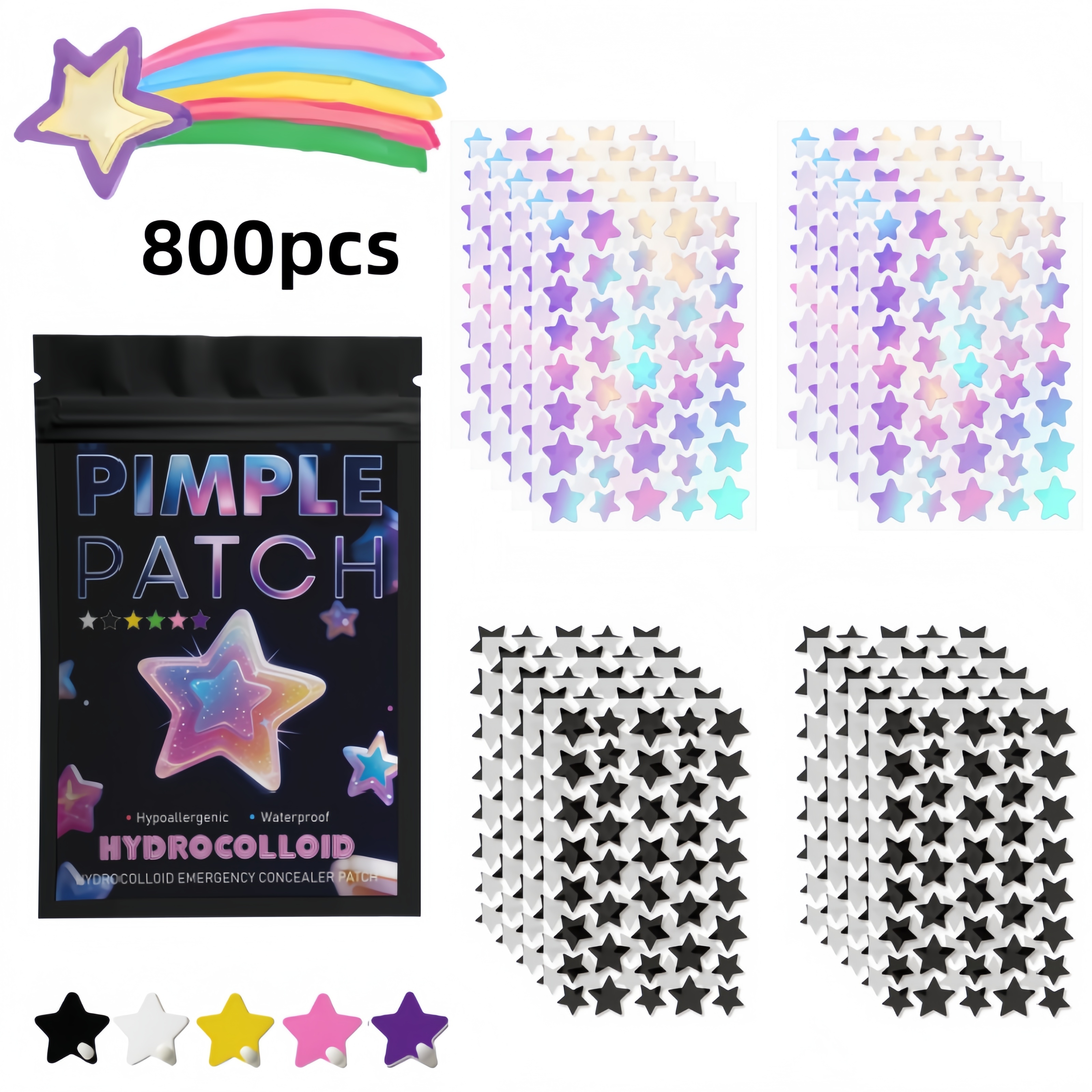 400/800pcs Iridescent & Black  - огляд і ціна Skincare You