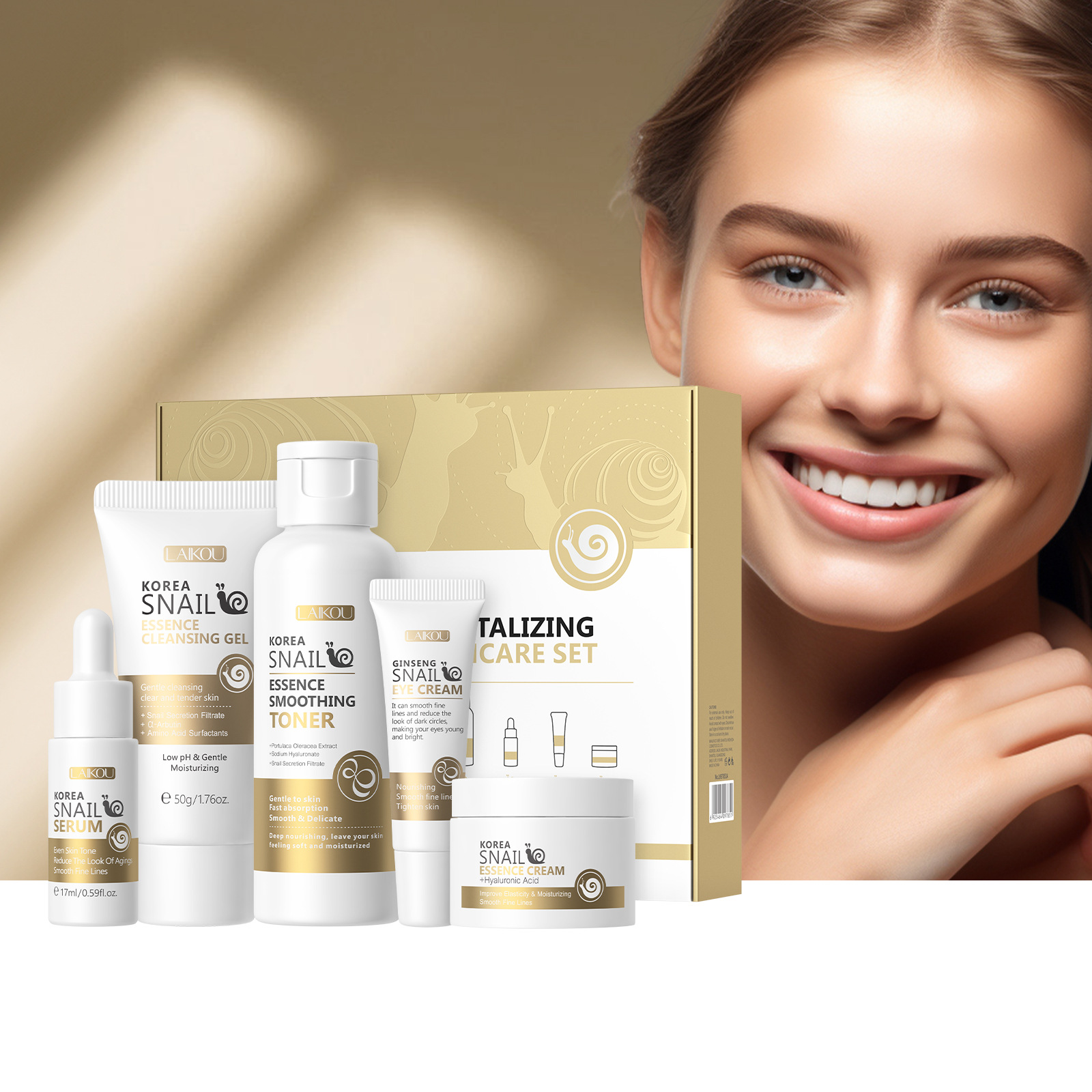 5pcs Boxed Korea Snail Skin Ca - огляд і ціна Caffeine Eye Serum