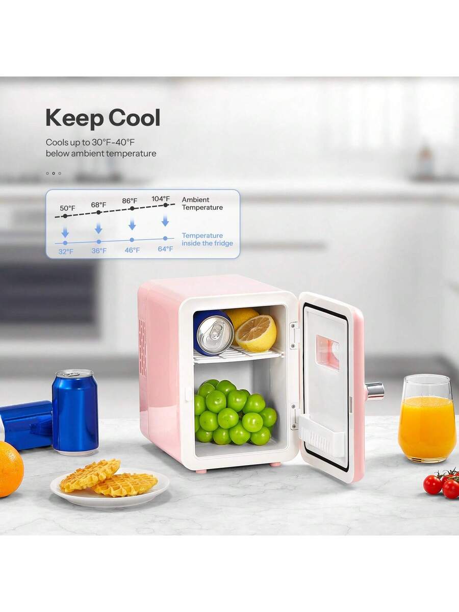 Mini Fridge With Handle 4L Cap - огляд і ціна Skincare Pink