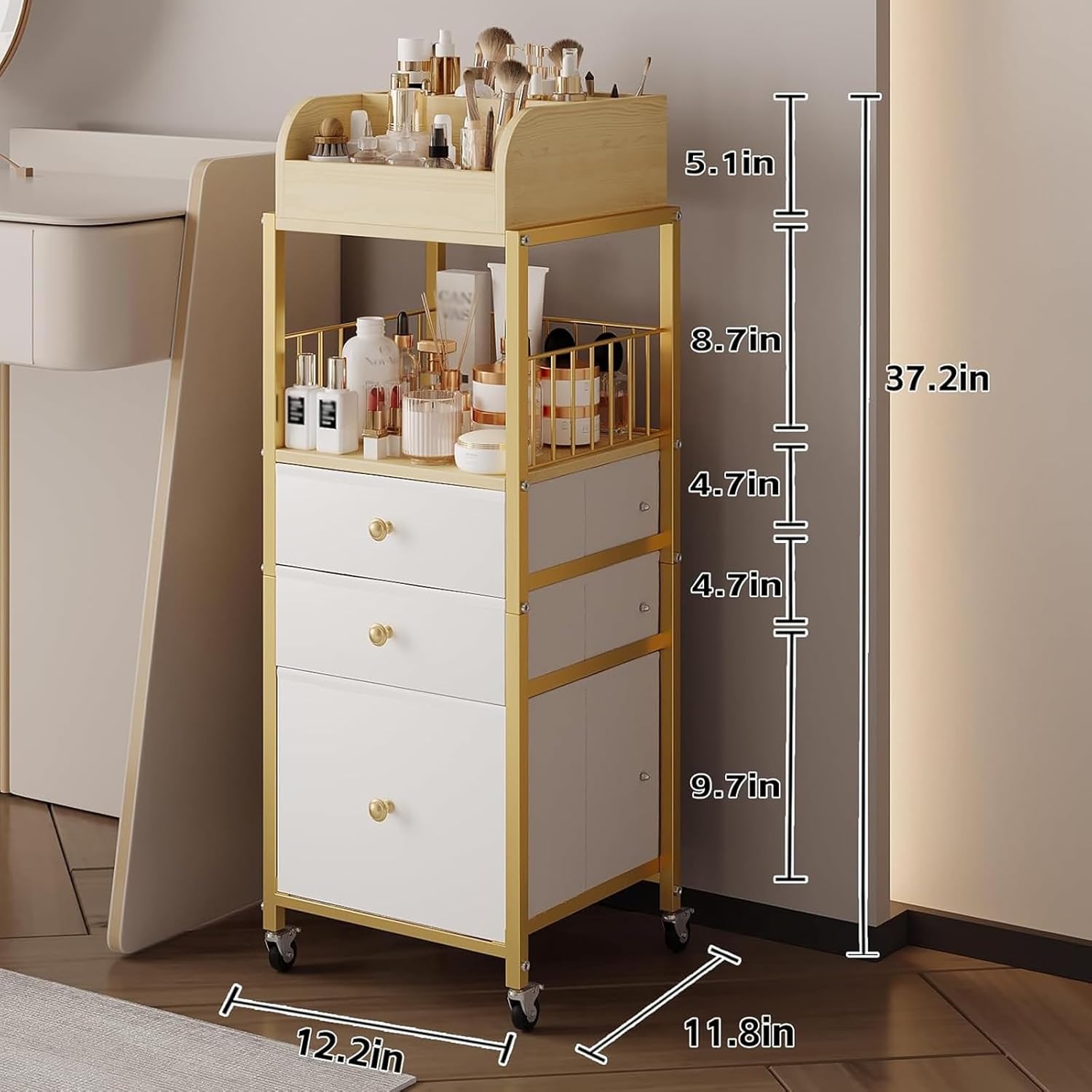 3-Tier Makeup Organizer Cart w - огляд і ціна Skincare You
